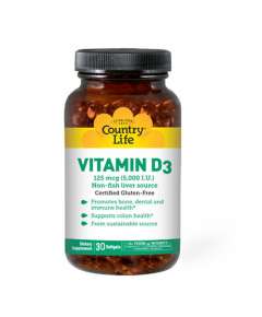 Country Life 125Mcg Vitamin D3 30 Softgels Supplement