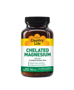Country Life 250mg Chelated Magnesium 90 Tablets Supplement