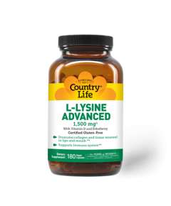 Country Life 1500mg L-Lysine Advanced 180 Capsules Supplement