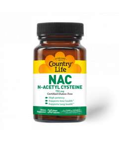 Country Life 750mg N Acetyl Cysteine 30 Vegan Capsules Supplement
