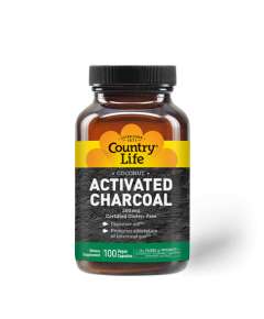 Country Life 260mg Activated Charcoal 100 Capsules Supplement