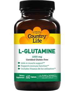 Country Life 1000mg L Glutamine 60 Tablets Supplement