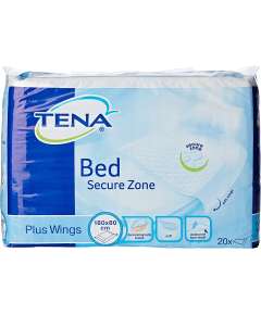 Tena Bed Secure Zone Plus Wings 180cm by 80cm 20Pack Bed Liner Underpads