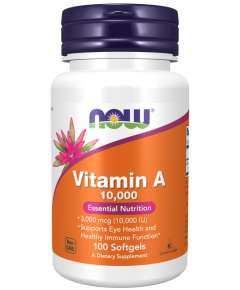 Now Vitamin A 10000IU 100Softgels Fish Liver Oil Supplement