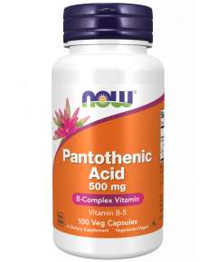 Now 500mg Pantothenic Acid 100Capsules Supplement