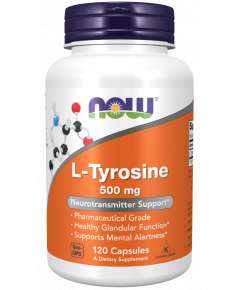 Now 500mg L Tyrosine 120Capsules Supplement