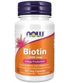 Now 1000mcg Biotin 100Capsules Supplement