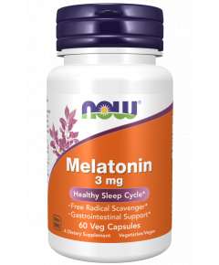 Now 3mg Melatonin 60Capsules Supplement