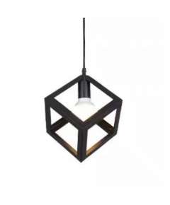 Tronic PL 7161-01-BK Black Square Cage Pendant Light