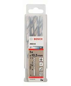 Bosch 2608595078 HSS-G, DIN 338 10,5 x 87 x 133 mm (5pcs) Metal Drill Bits
