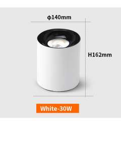 Illumat ILM0845LF LED 30W D90XH160MM 3000K White Surface Downlight