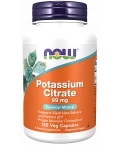 Now 99mg Potassium Citrate 180Capsules Supplement