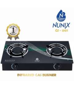 Nunix GI-007 Two Burner Glass Top Infrared Gas Stove