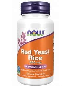 Now 600mg Red Yeast Rice 60VegCapsules Supplement