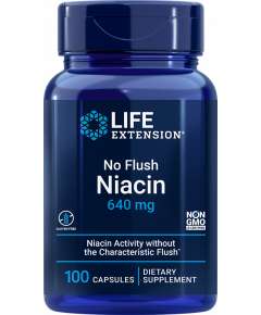 Life Extension 640mg No Flush Niacin 100Capsules Supplement