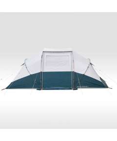 Qechua Arpenaz 4.2 Fresh & Black 4 Person 2 Bedrooms Camping Tent with Poles