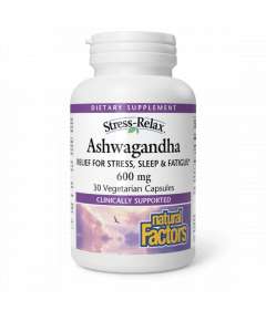 Natural Factors 600mg Ashwagandha 60 Vegetarian Capsules