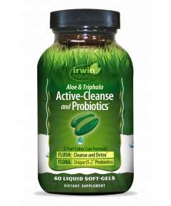 Irwin Naturals Aloe and Triphala Active Cleanse and Probiotics 60 Liquid Softgels Supplement