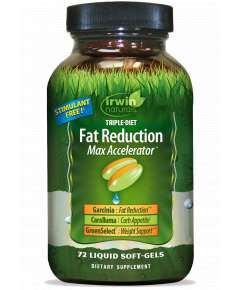 Irwin Naturals Triple Diet Fat Reduction Max Accelerator 72 Liquid Softgels Supplement