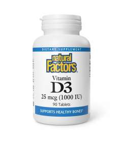 Natural Factors 1000IU 90 Vitamin D3 Tablets