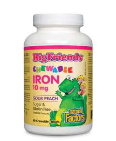 Natural Factors Big Friends 60 Chewable 10mg Iron Tablets
