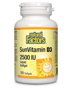 Natural Factors 2500IU Vitamin D3 180 Softgels