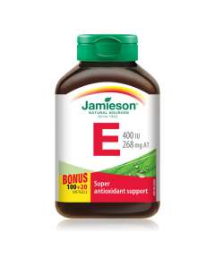 Jamieson 400IU Vitamin E 120 Softgels Supplement