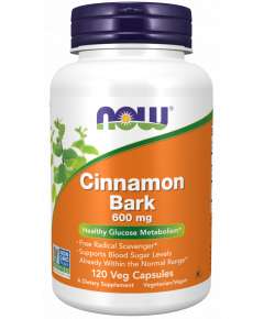 Now 600mg Cinnamon Bark 120Capsules Supplement