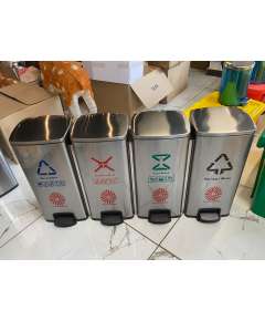 Sunpower 120Litre Four Compartment Stainless Steel Classified Dustbin