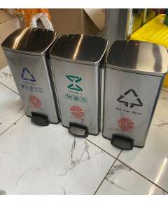 Sunpower 90Litre Three Compartment Stainless Steel Classified Dustbin