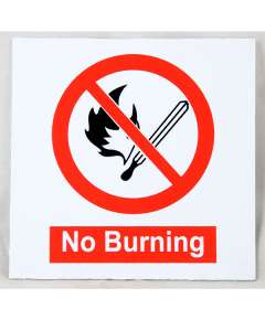 No Burning/ Naked Flame Sign