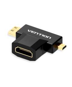 Vention 2 in 1 Mini HDMI and Micro HDMI Male to HDMI Female Adapter