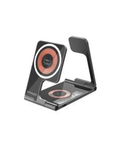 Promate AuraFold-Trio foldable 15W MagSafe compatible Wireless Charger