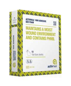 Activheal PHMB 10cm by 10cm 10Pack Foam Dressing
