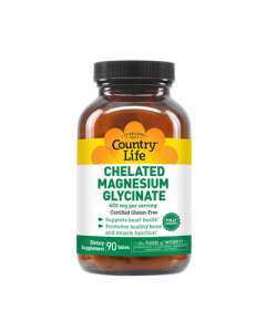 Country Life 400mg Chelated Magnesium Glycinate 90Tablets Supplement