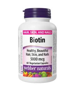 Webber Naturals 5000mcg Biotin 60Capsules Supplement