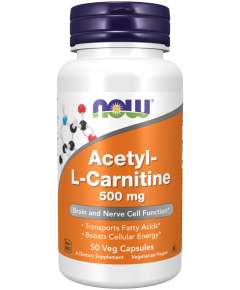 Now 500mg Acetyl L Carnitine 50Capsules Supplement