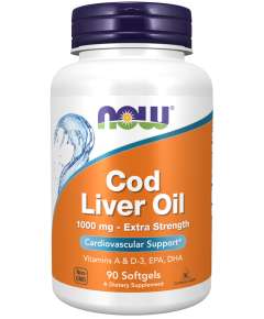 Now 1000mg Cod Liver Oil 180Softgels Supplement