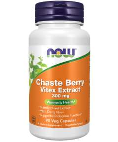 Now 300mg Chaste Berry Vitex Extract 90Capsules Supplement