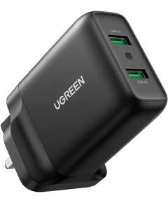 UGREEN CD161 USB Fast UK Black Charger