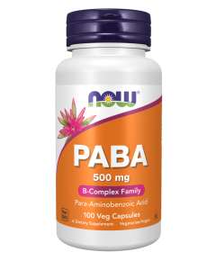 Now 500mg PABA 100Capsules Supplement