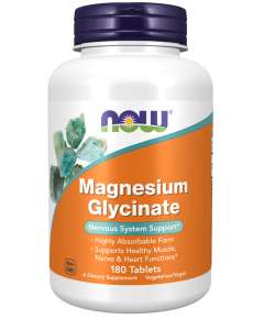 Now 200mg Magnesium Glycinate 180Tablets Supplement
