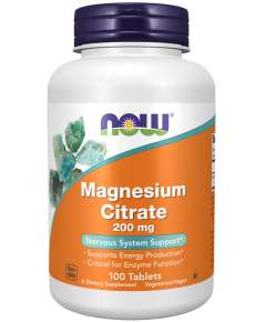 Now 200mg Magnesium Citrate 100Tablets Supplement