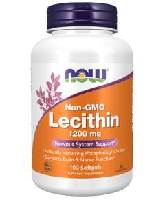Now 1200mg Lecithin 100Softgels Supplement
