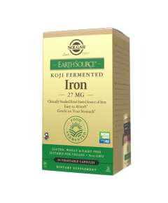 Solgar Earth Source Koji Fermented Iron 27 mg Vegetable Capsules Supplement