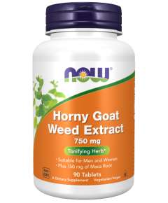 Now 750mg Horny Goat Weed Extract 90Tablets Supplement