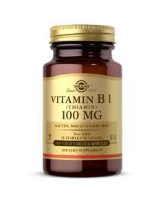 Solgar 100 mg Vitamin B1 (Thiamin) 100 Vegetable Capsules Supplement