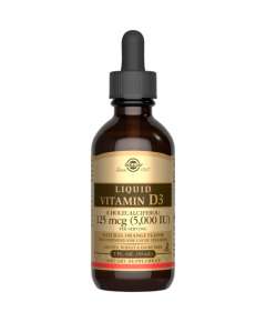 Solgar Liquid Vitamin D3 (Cholecalciferol) 125 mcg (5,000 IU) – Natural Orange Flavor Supplement