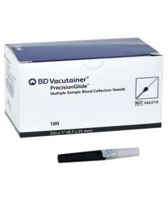 BD Vacutainer Precision Glide 100Pack Multi Sample Blood Collection Needles, Needle Size: 22G, Needle Length : 25mm