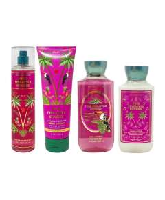 Bath and Body Works Pink Pineapple Sunrise Four Bundle Set